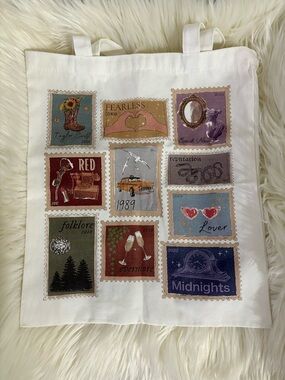 Taylor Swift Album Stamps Tote Bag